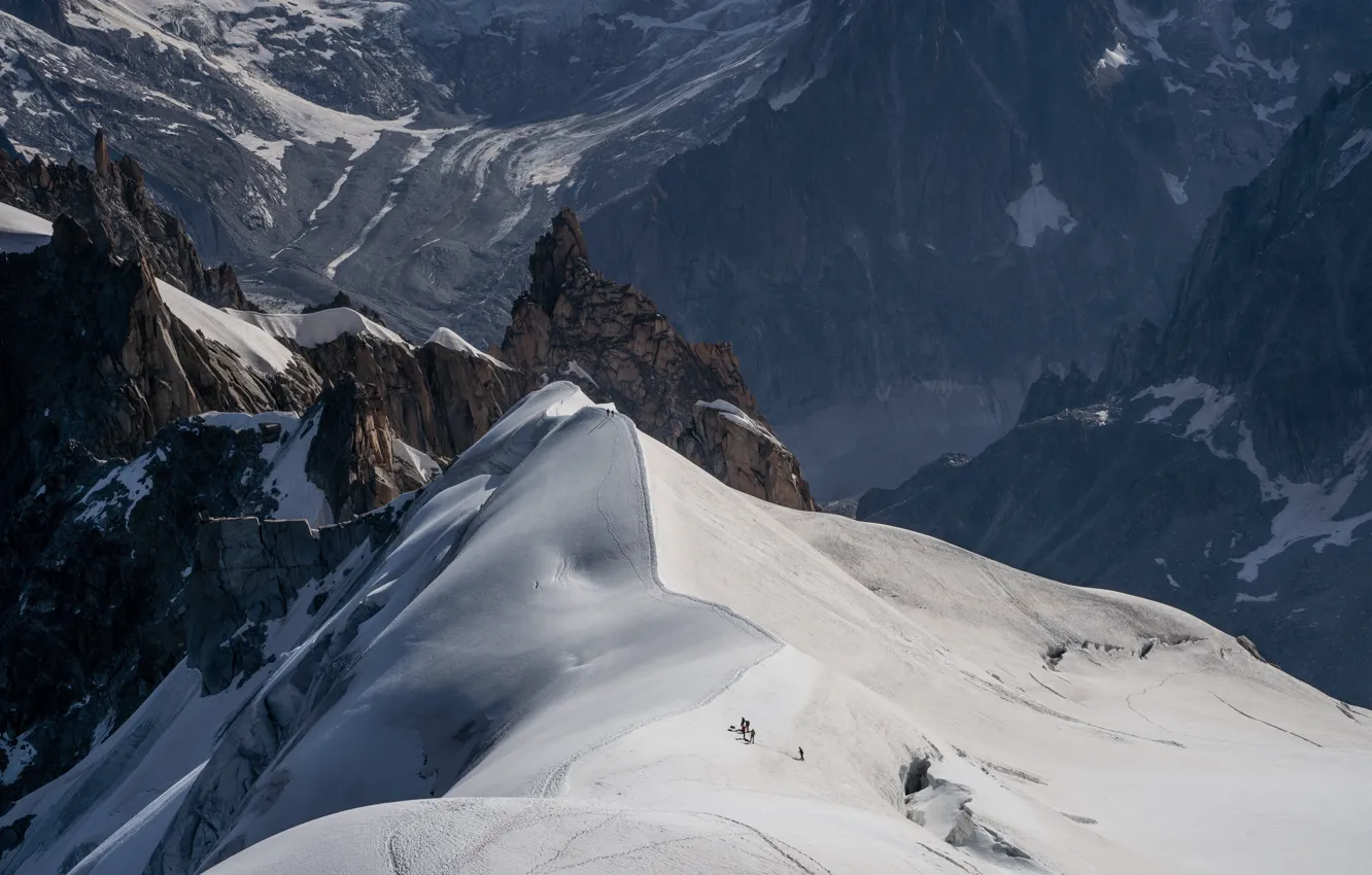 Photo wallpaper winter, the sky, mountains, nature, stones, rocks