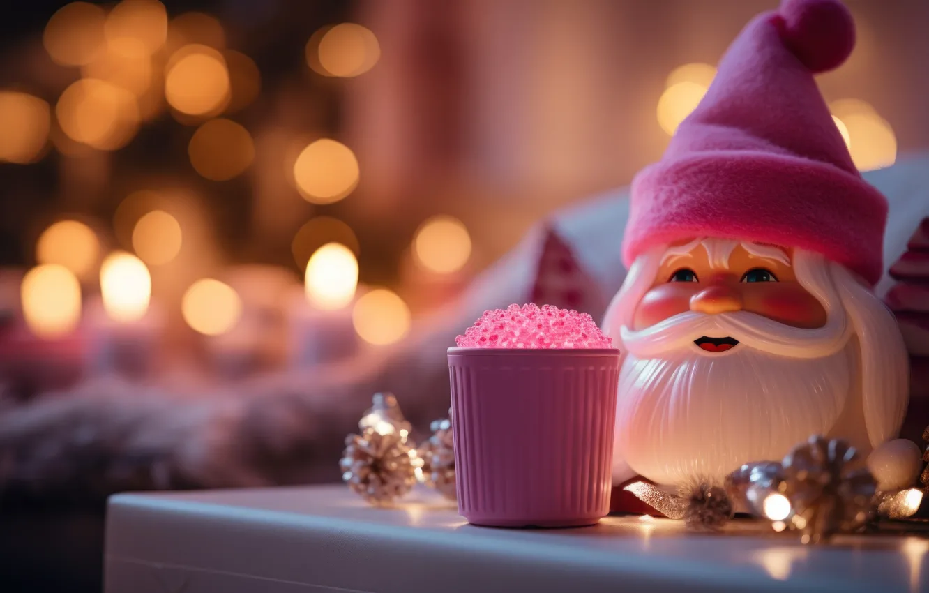 Photo wallpaper light, lights, glass, table, toy, Shine, new year, Christmas