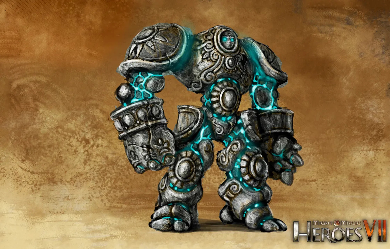 Photo wallpaper art, art, Academy, heroes of might and magic 7, Might &ampamp; Magic 7, Golem