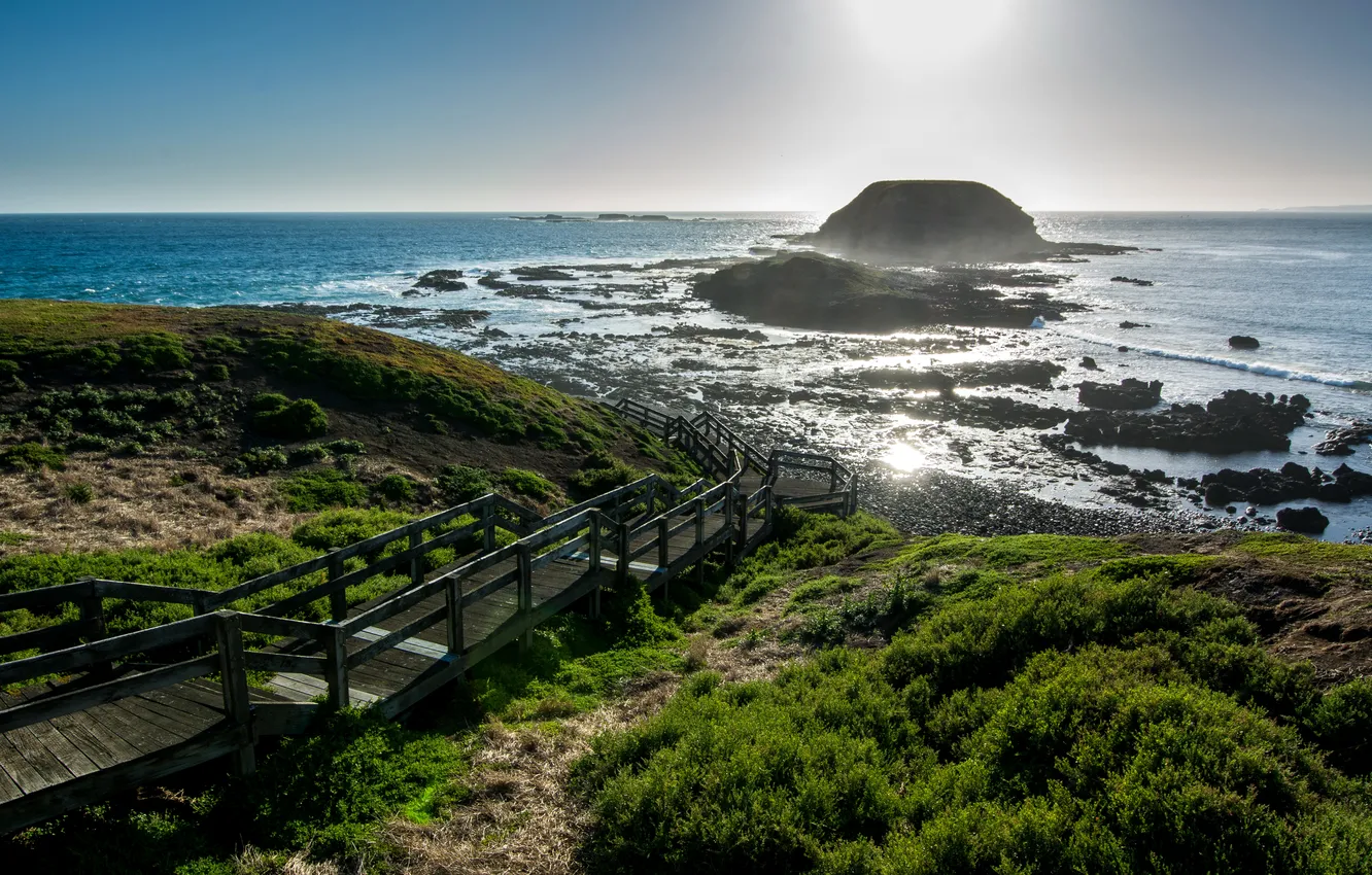 Wallpaper stones, the ocean, coast, the descent, horizon, Australia ...