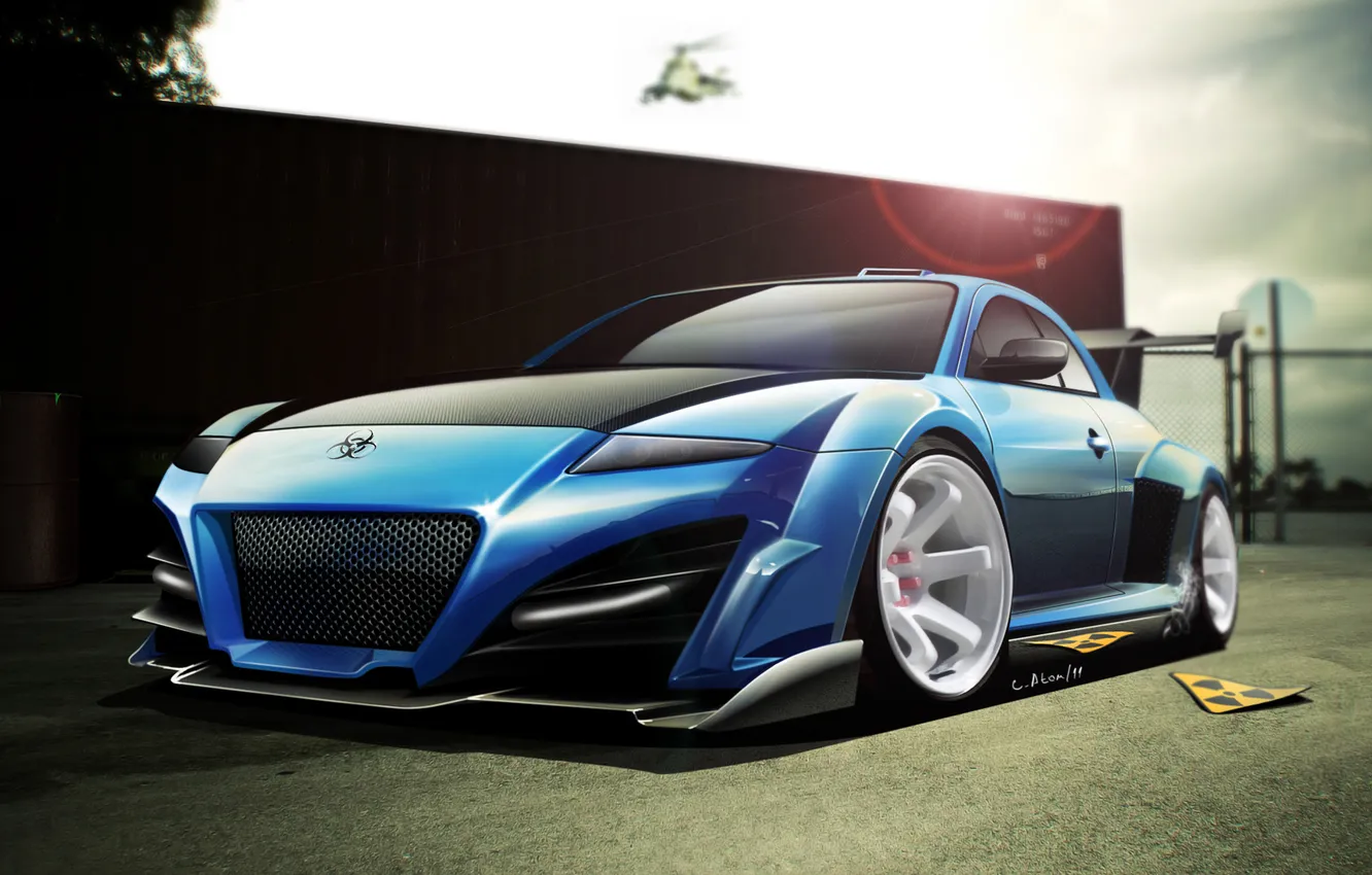Photo wallpaper tuning, Mazda, drawing, RX8
