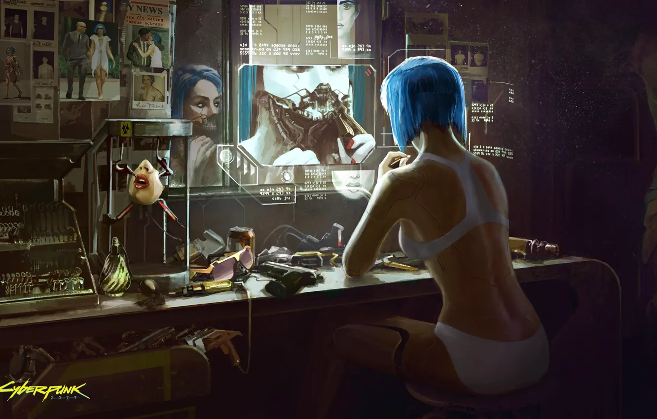 Photo wallpaper Girl, The game, Art, Cyborg, CD Projekt RED, Cyberpunk 2077, Cyberpunk, Cyberpunk
