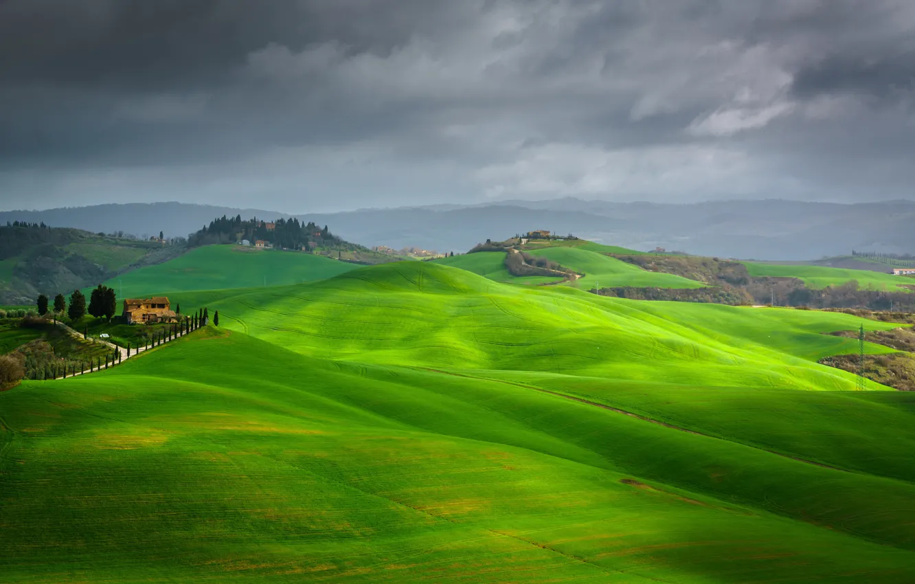 Photo wallpaper hills, Italy, Tuscany