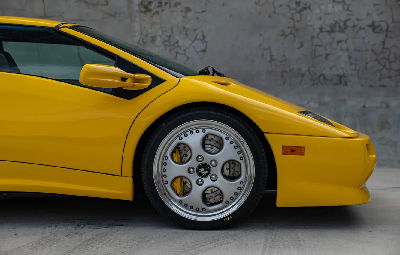 Photo wallpaper Lamborghini, supercar, yellow, Diablo, Lamborghini Diablo VT Roadster