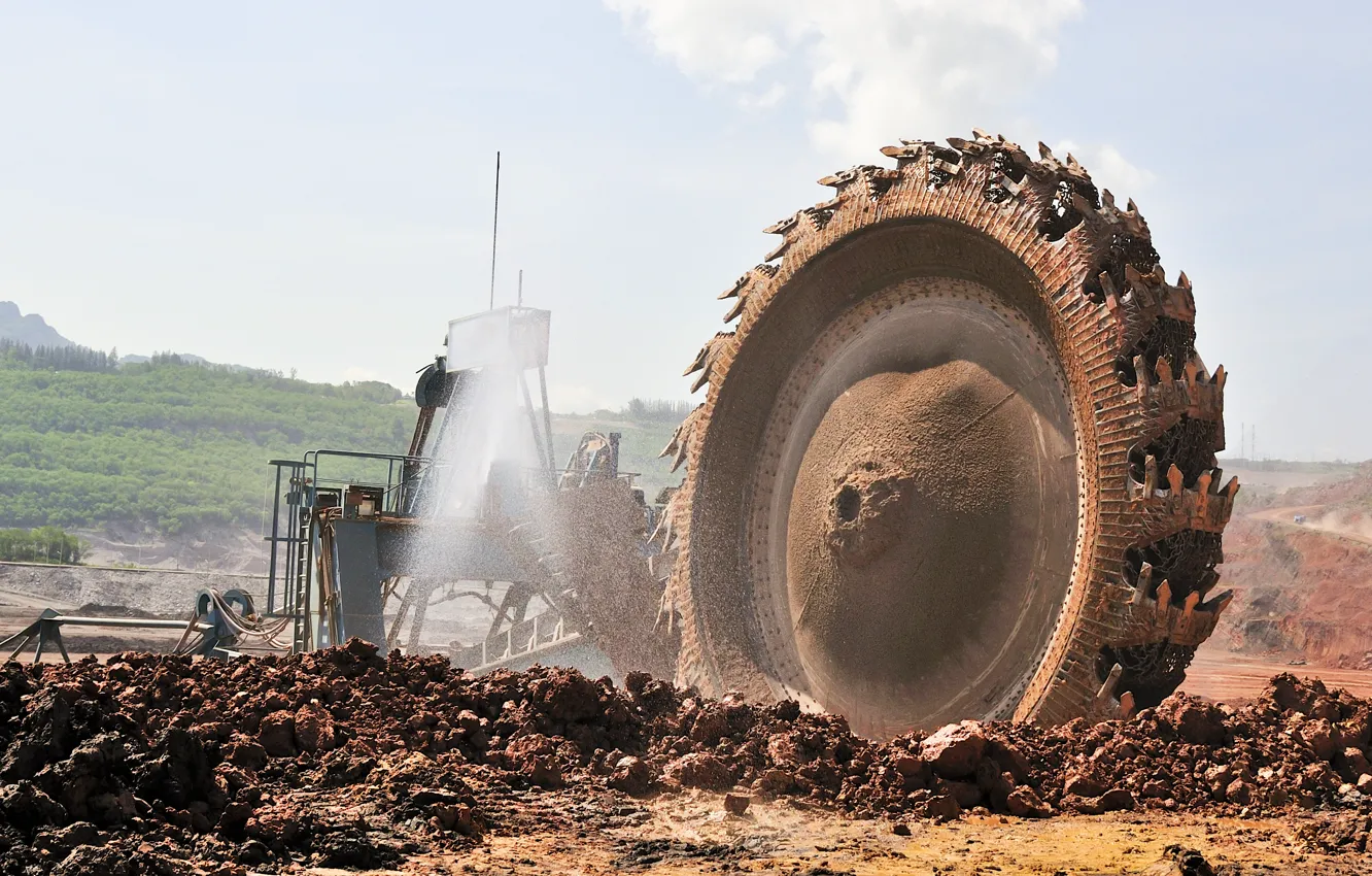 Photo wallpaper machine, mining, rotating vane