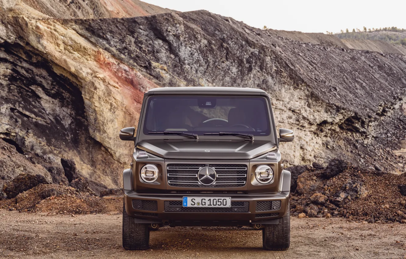 Photo wallpaper Mercedes-Benz, is, brown, 2018, G-Class, quarry