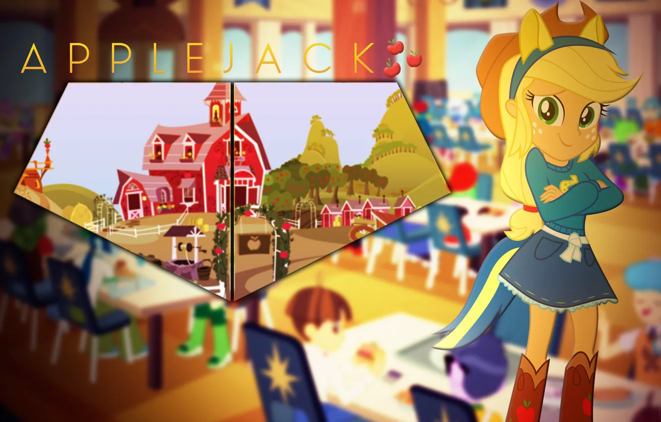 Photo wallpaper My Little Pony, Applejack, mlp, Equestria Girls