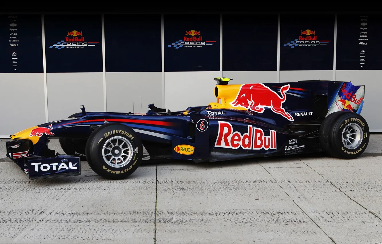 Photo wallpaper Formula 1, Red Bull, RB6, The car, Mark Webber