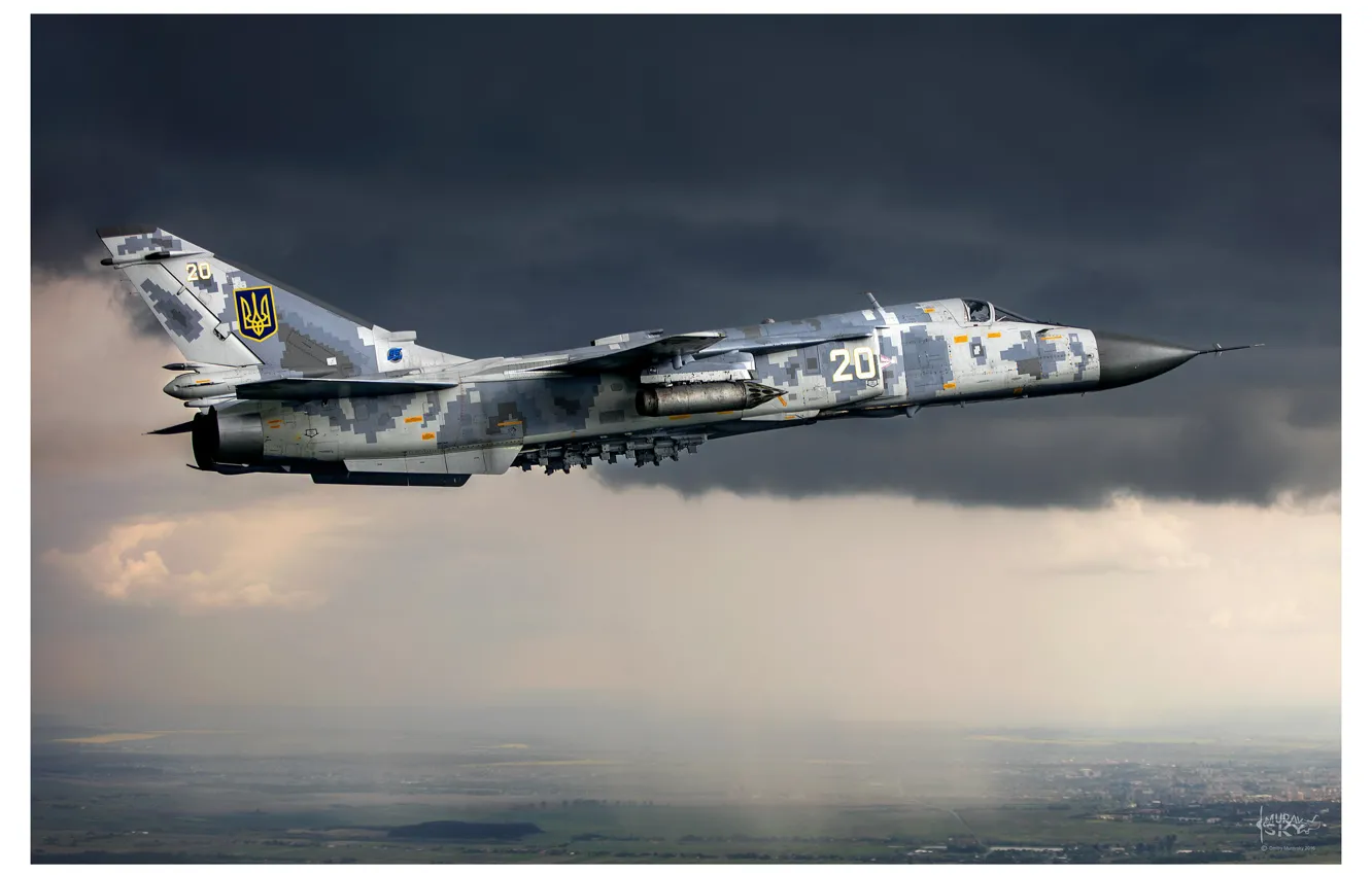Photo wallpaper flight, Su-24, Dry, Ukrainian air force, Bomber