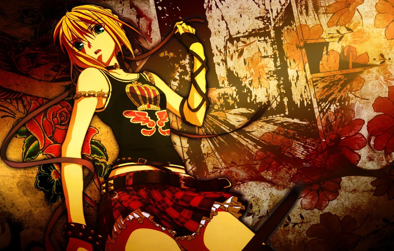 Photo wallpaper skirt, chain, tape, grunge, girls