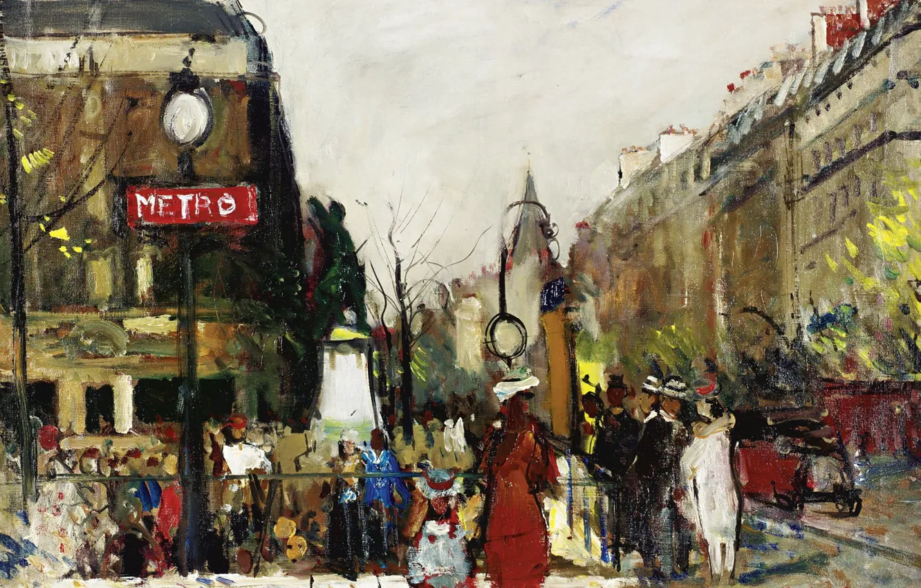 Photo wallpaper picture, the urban landscape, Francois Gall, The Statue Of Danton. Metro Station Odéon