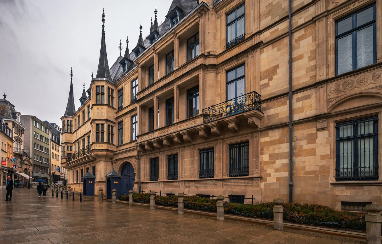 Photo wallpaper street, building, Luxembourg