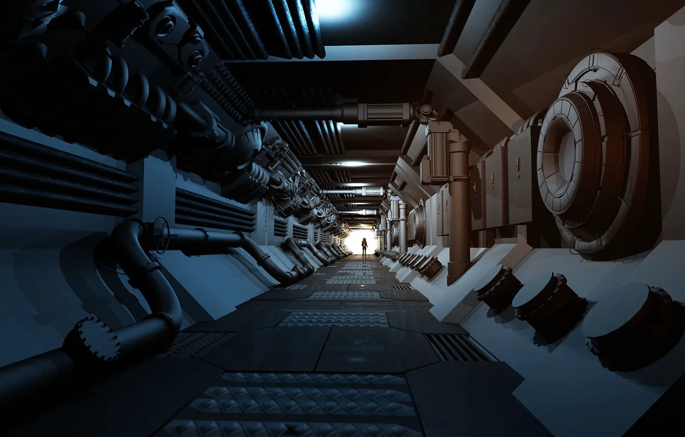 Photo wallpaper the tunnel, equipment, Processor 9