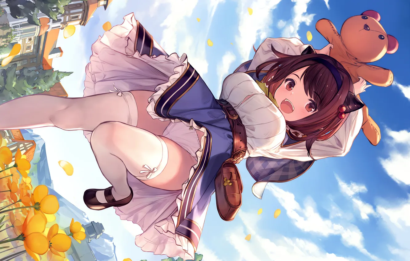 Photo wallpaper girl, sexy, lingerie, Cameltoe, panties, thighhighs, legs, boobs