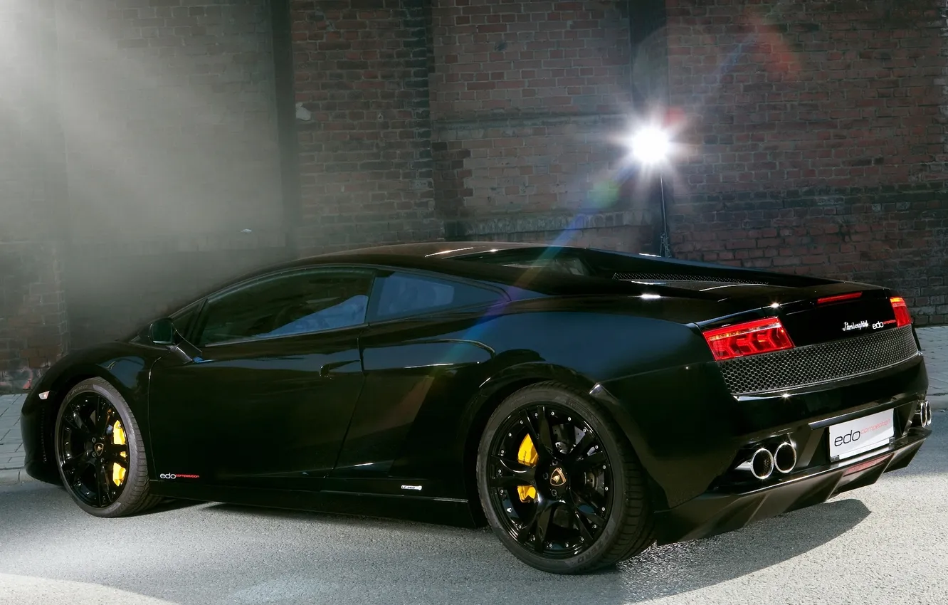 Photo wallpaper rays, lighting, drives, rear view, Lamborghini, Gallardo, Edo Competition, lamborghini gallardo lp600