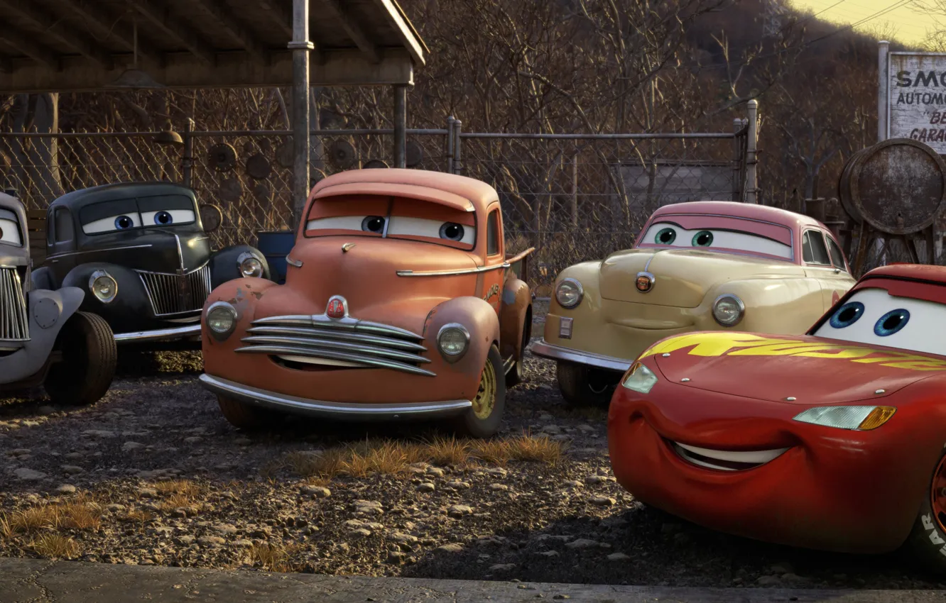 Photo wallpaper car, Cars, film, friends, animated, animated movie, Cars 3