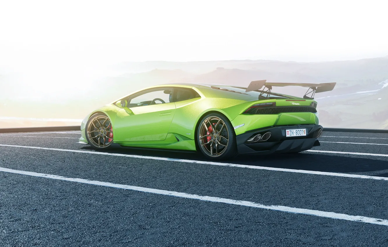 Photo wallpaper Lamborghini, Green, Supercar, Huracan, LP610-4