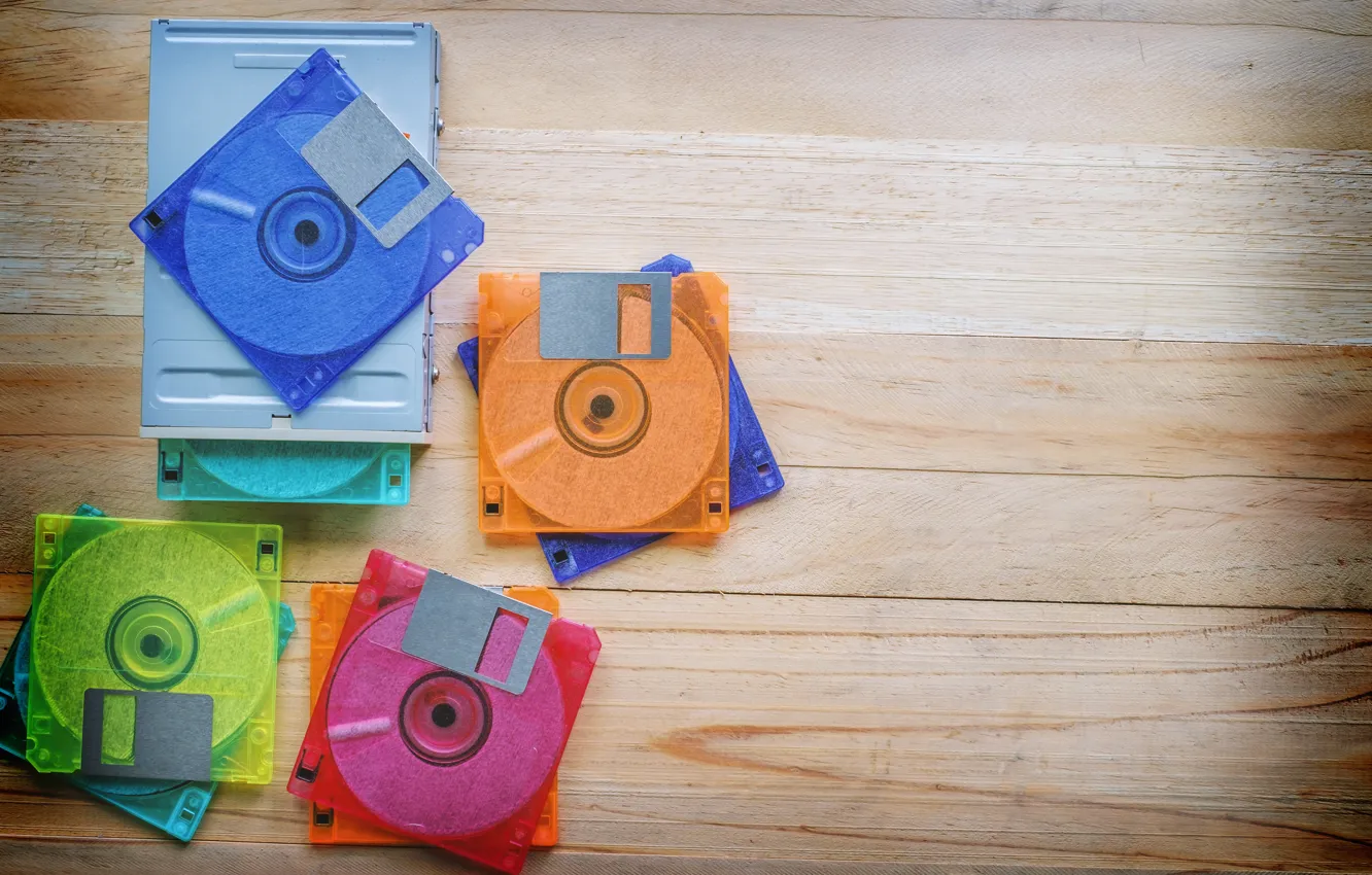 Photo wallpaper music, drives, wooden background