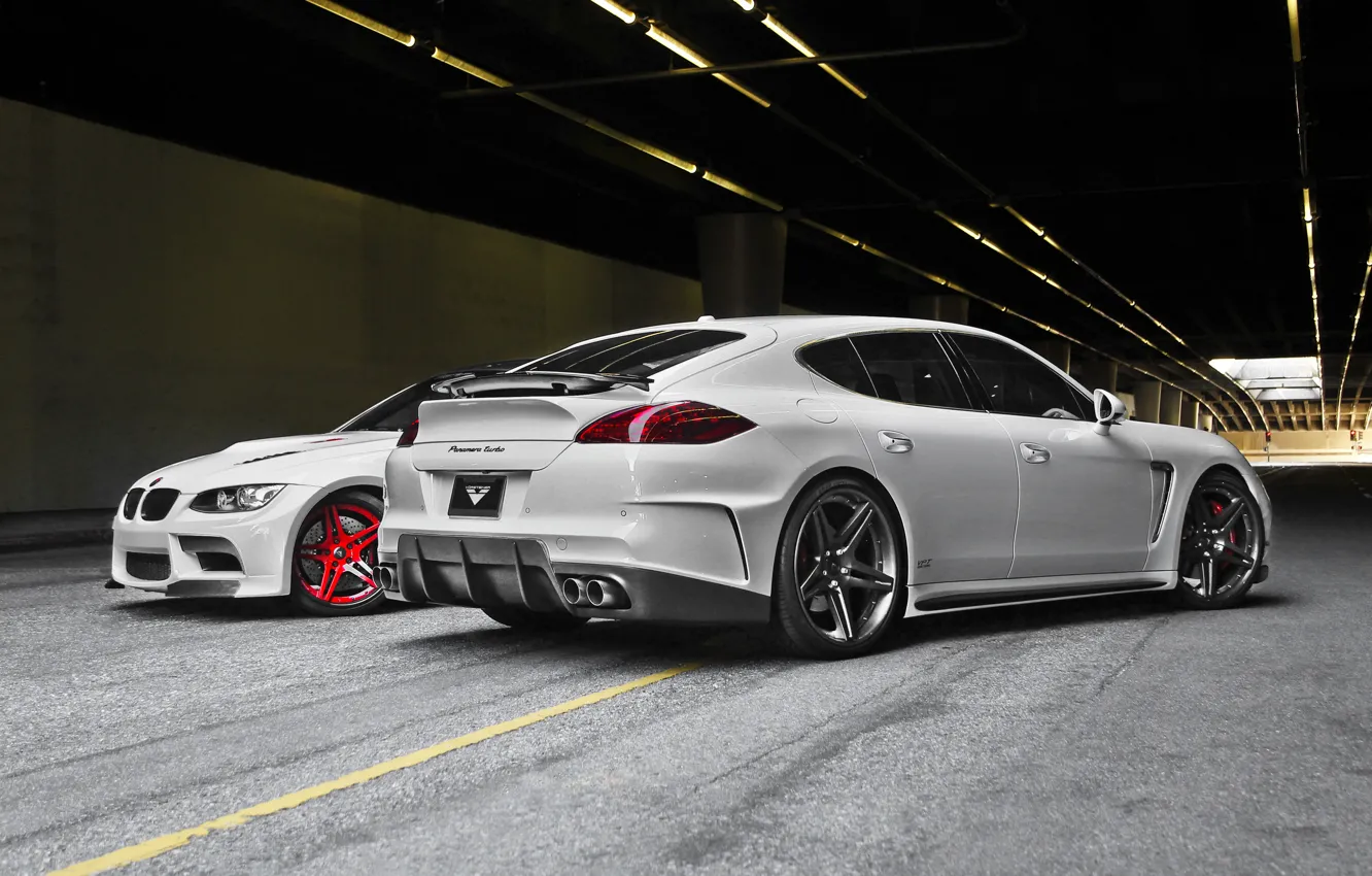 Photo wallpaper tuning, bmw, Porsche, Panamera, the tunnel, Porsche, vorsteiner