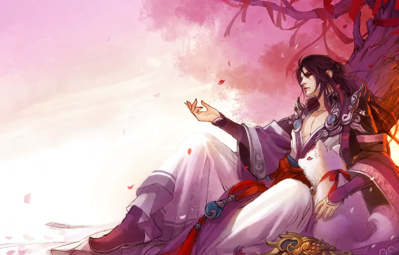 Photo wallpaper the game, dog, art, guy, sings