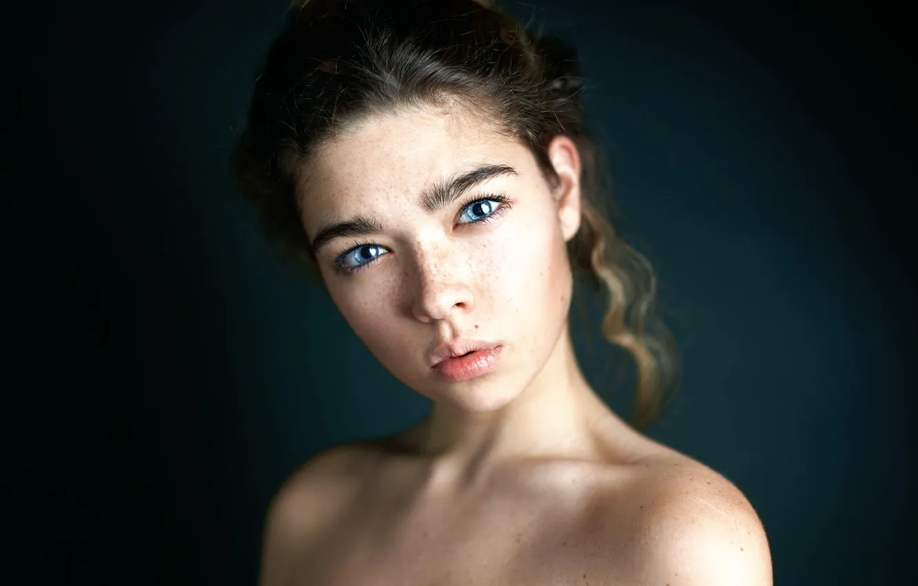 Photo wallpaper girl, portrait, freckles, the beauty, bokeh, Alexander Vinogradov