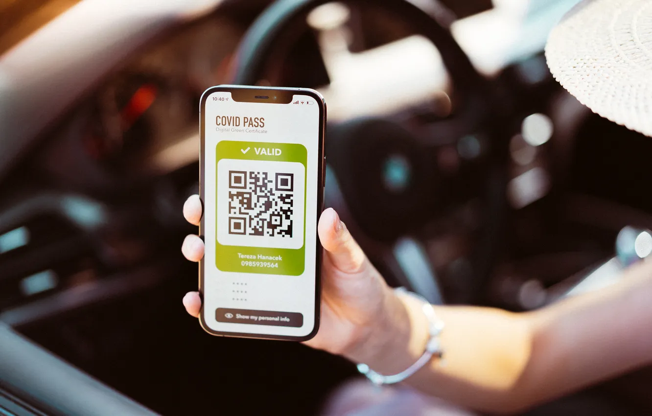 Photo wallpaper hand, cell phone