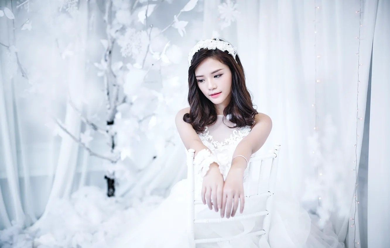 Photo wallpaper girl, holiday, the bride
