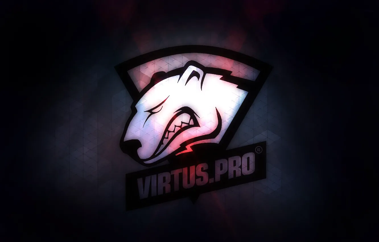 Photo wallpaper light, line, logo, triangle, black background, csgo, cs go, virtus pro