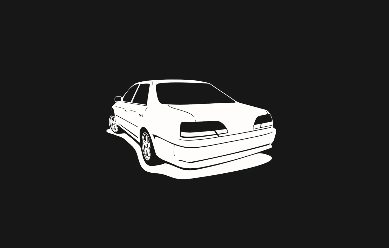 Photo wallpaper white, black, art, Minimalism, Toyota Cresta