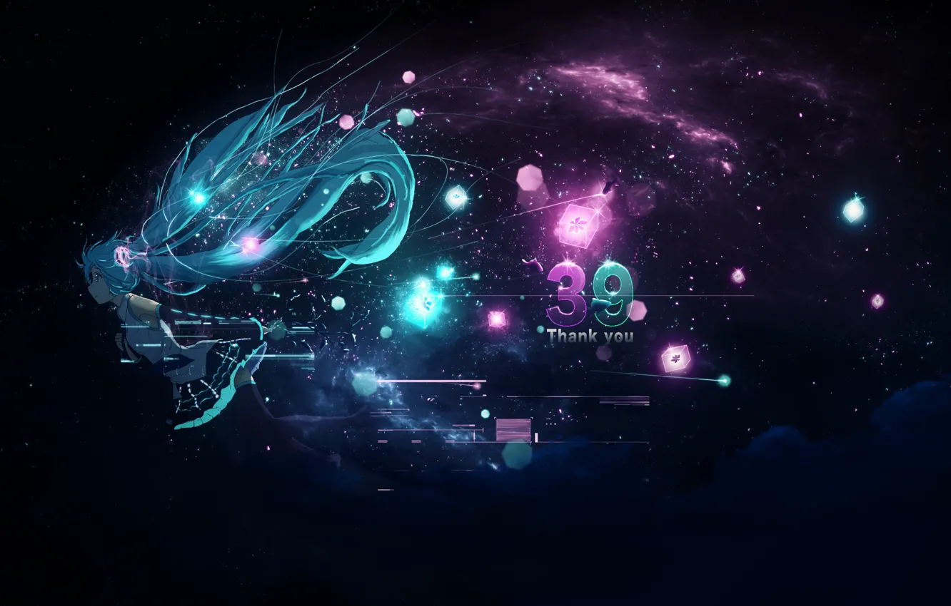 Photo wallpaper the sky, girl, Vocaloid, Hatsune Miku, fiction, Y_Y