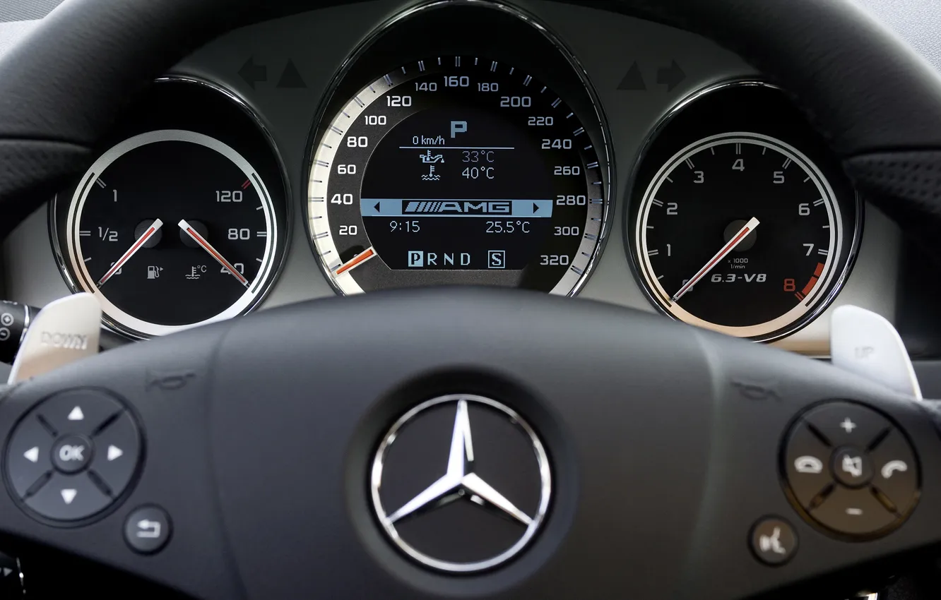 Photo wallpaper machine, Mercedes, dashboard