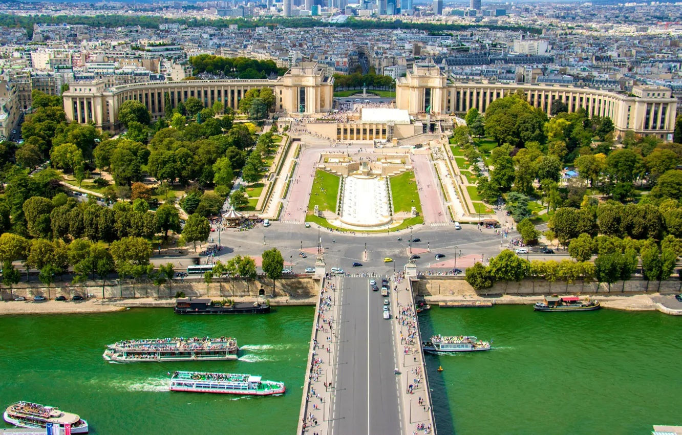 Photo wallpaper bridge, river, France, Paris, area, Paris, river, bridge