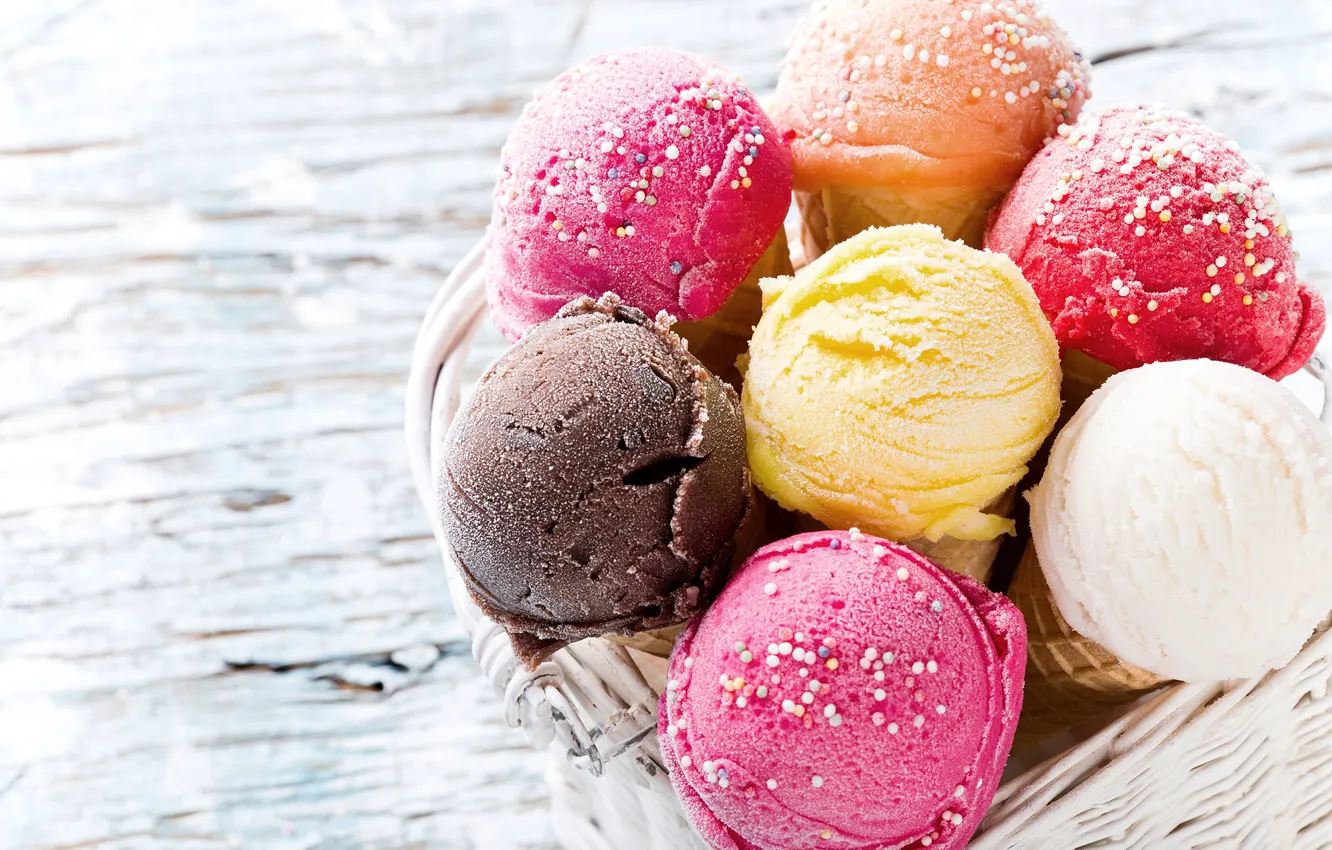 Photo wallpaper balls, ice cream, sweet, ice cream