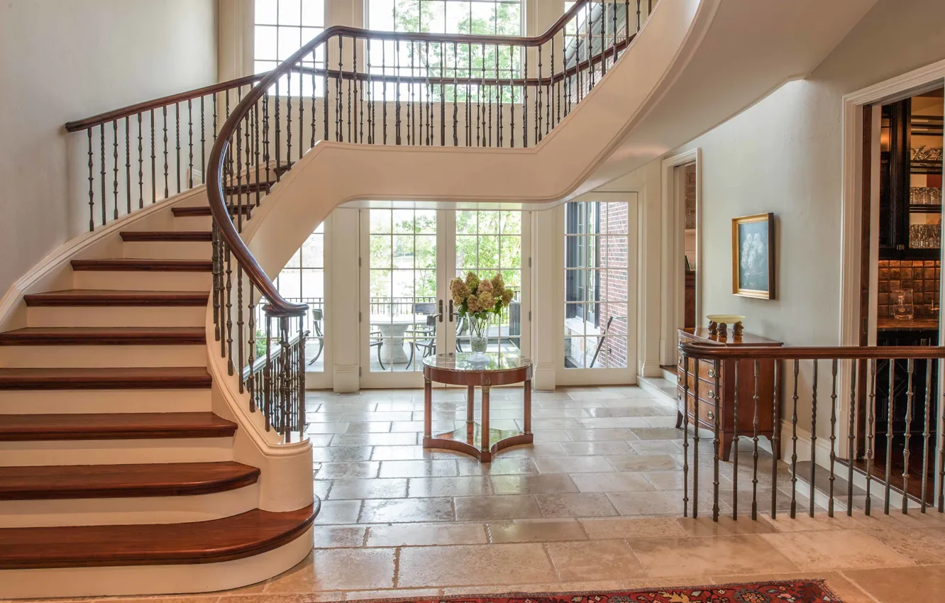 Photo wallpaper hall, interior, ladder, Villa