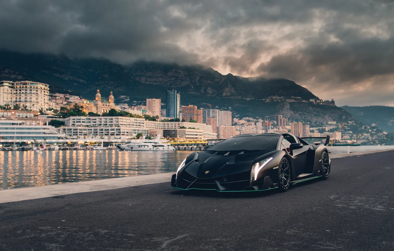 Photo wallpaper Roadster, Lamborghini, supercar, Monaco, Monaco, Monte Carlo, Veneno, 2019