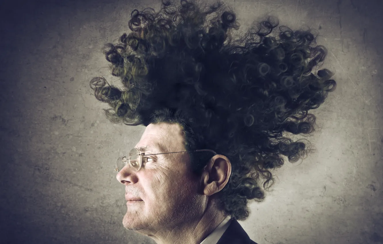 Photo wallpaper creative, glasses, profile, male