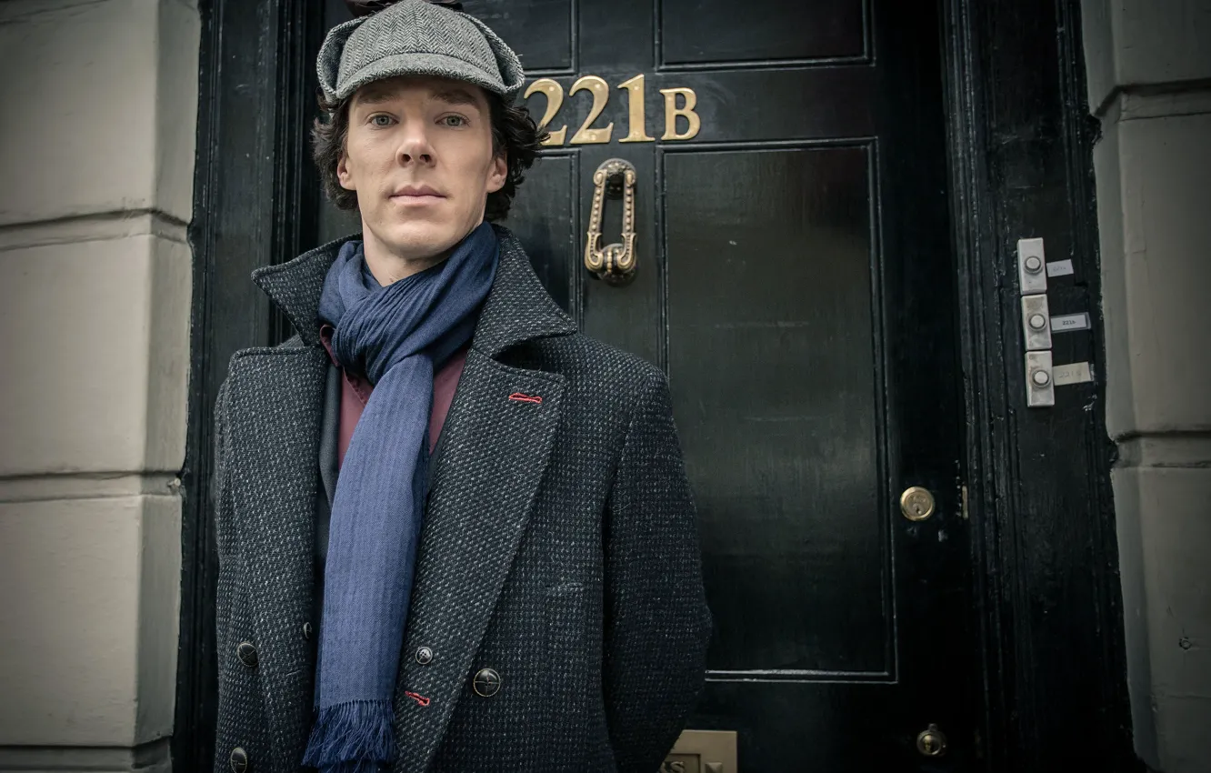 Photo wallpaper the door, Sherlock Holmes, Benedict Cumberbatch, Benedict Cumberbatch, Sherlock, Sherlock BBC, Sherlock Holmes, 221B Baker …