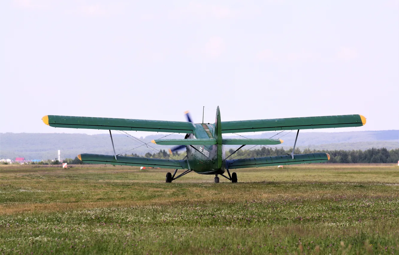 Photo wallpaper The airfield, The plane, An-2, Maize, Annushka, taxiing