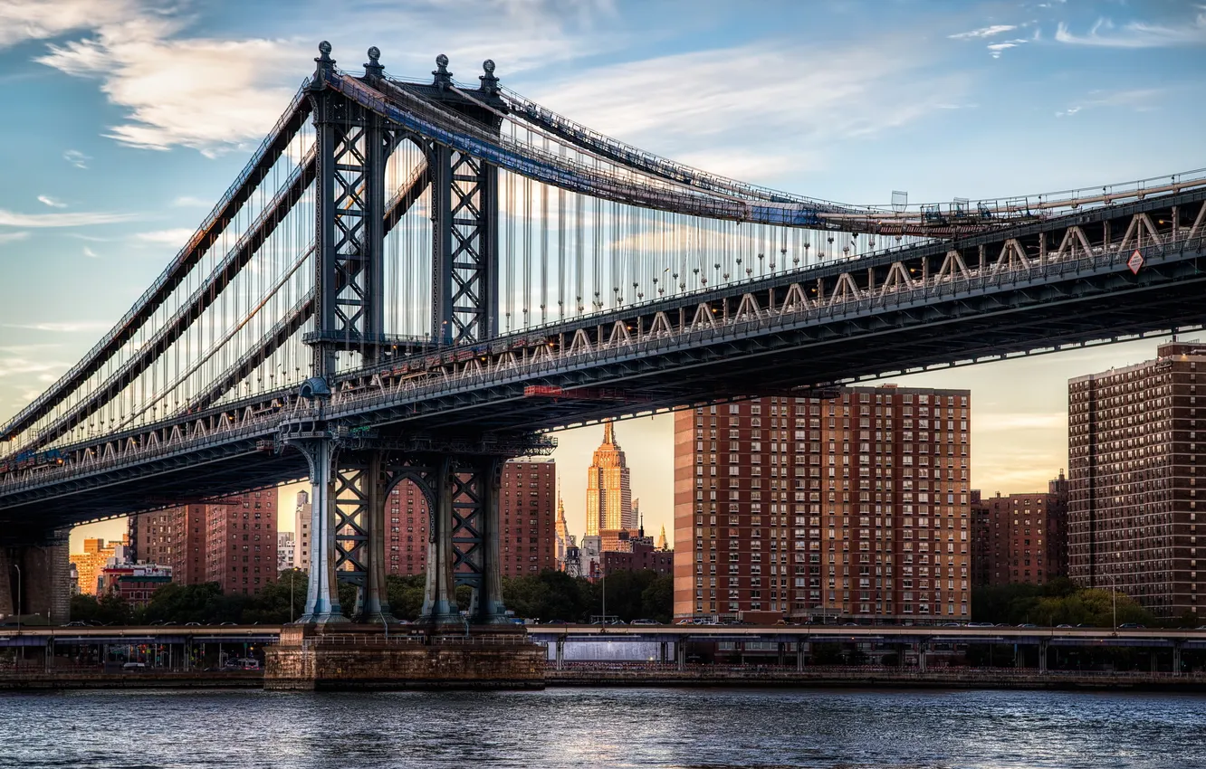 Photo wallpaper United States, New York, Manhattan Bridge, Dumbo