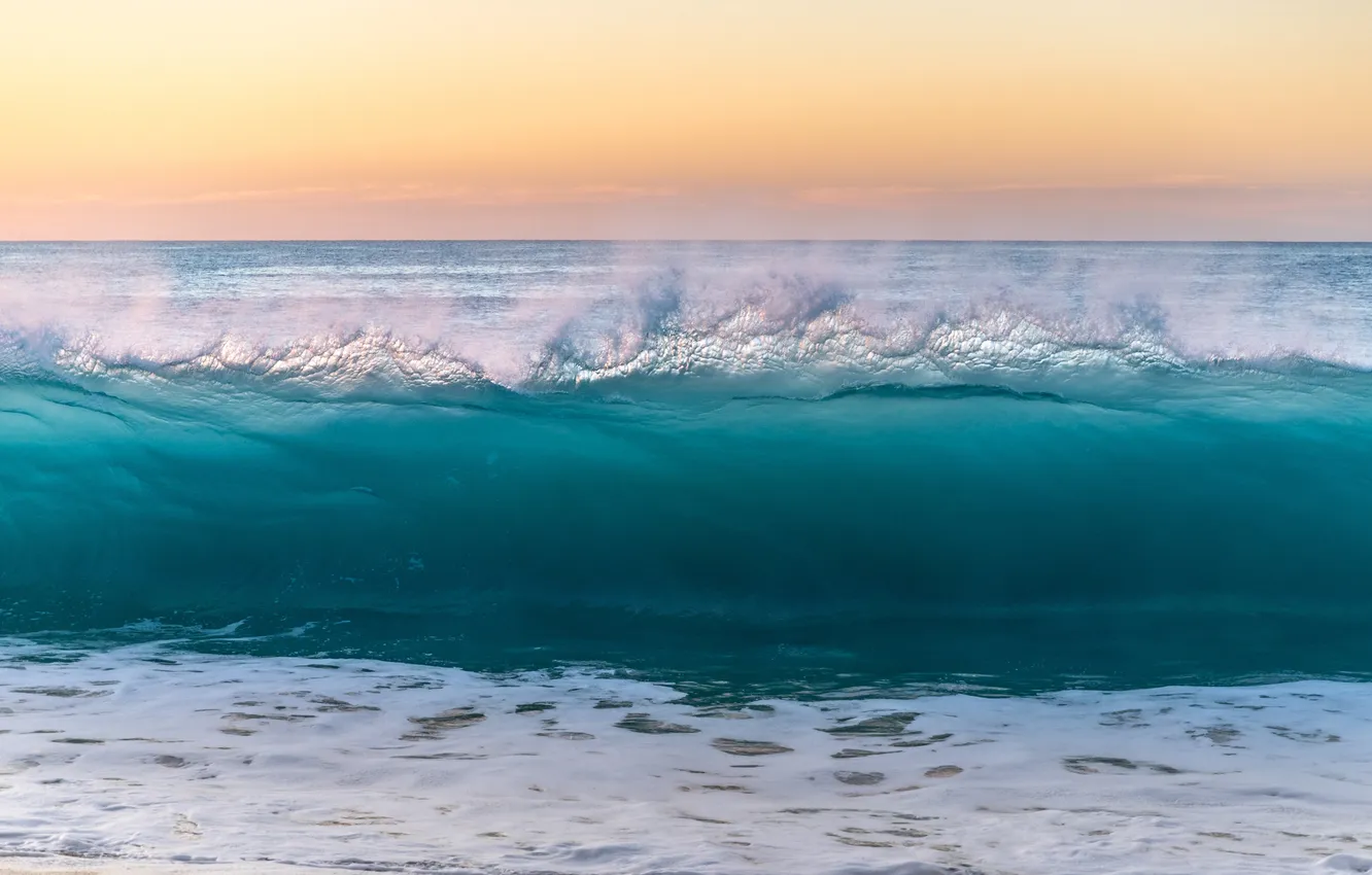 Photo wallpaper sea, wave, beach, the sky, landscape, nature, shore, horizon