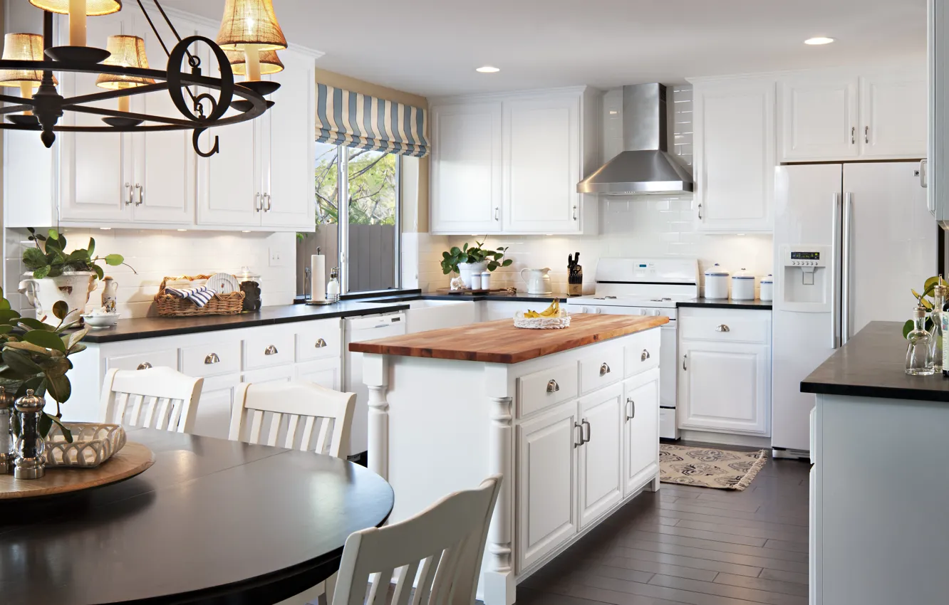 Photo wallpaper interior, kitchen, retro style