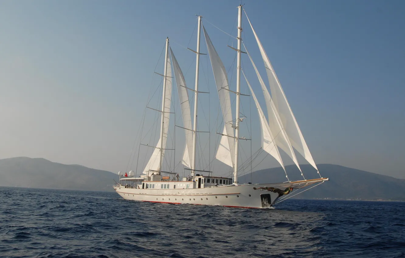 Photo wallpaper sea, sailboat, yacht, main, profile, MONTIGNE
