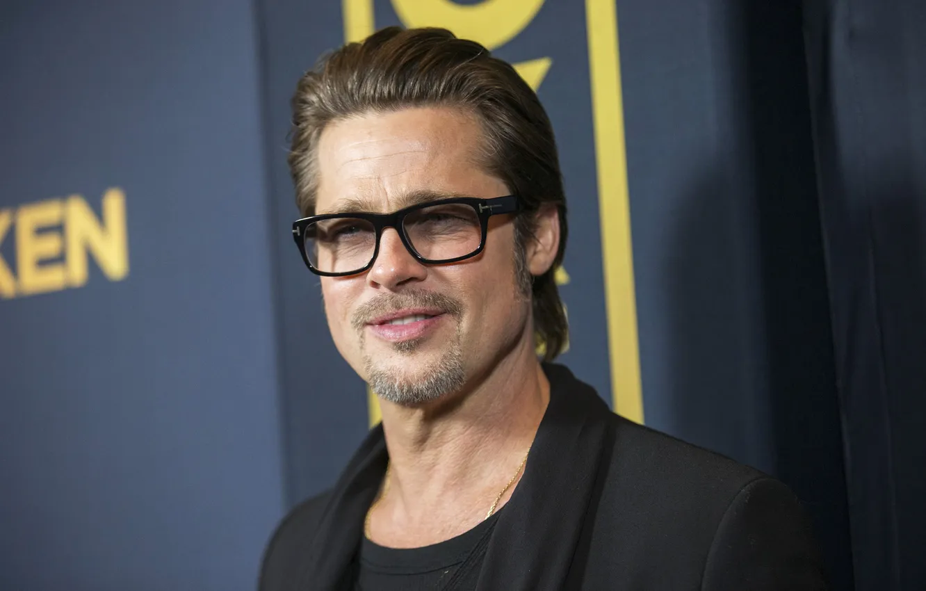 Photo wallpaper actor, portrait, Brad Pitt, glasses, Brad Pitt, jacket