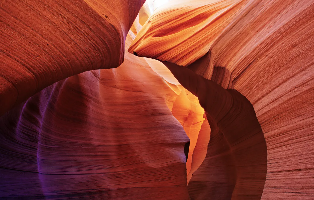 Photo wallpaper light, nature, rocks, texture, canyon, cave, antelope canyon