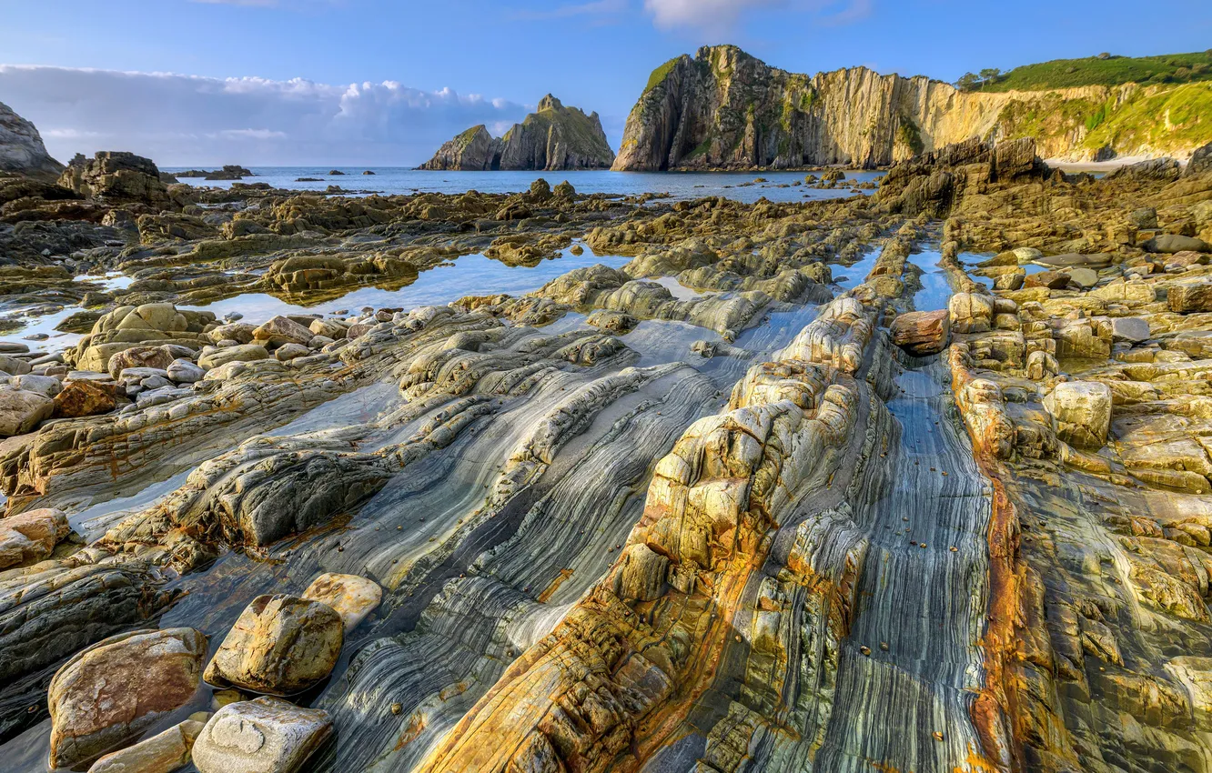Photo wallpaper Spain, Spain, Asturias, Asturias, Breach, Formation of quartzite, Quartzite formation