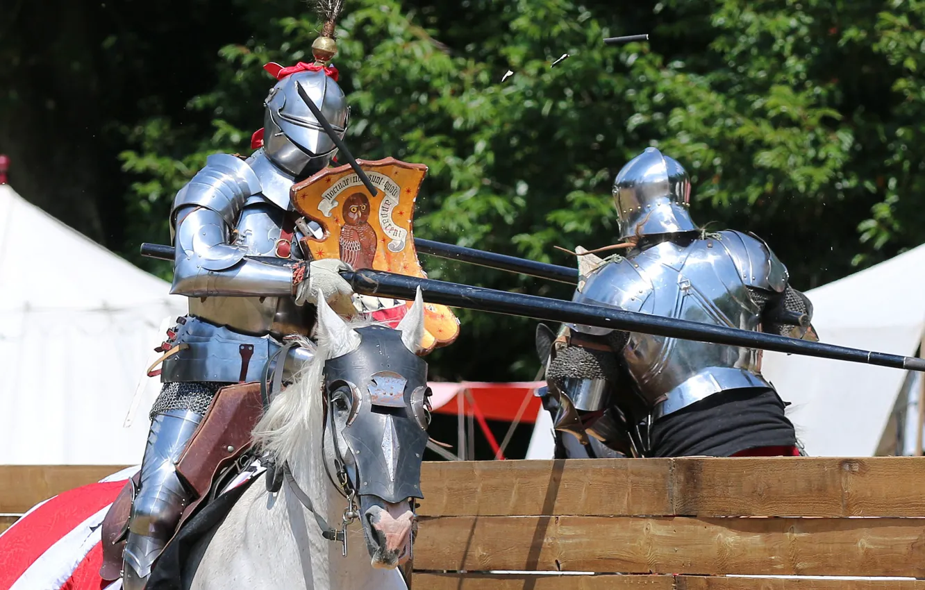 Photo wallpaper metal, horse, horse, armor, knights, tournament