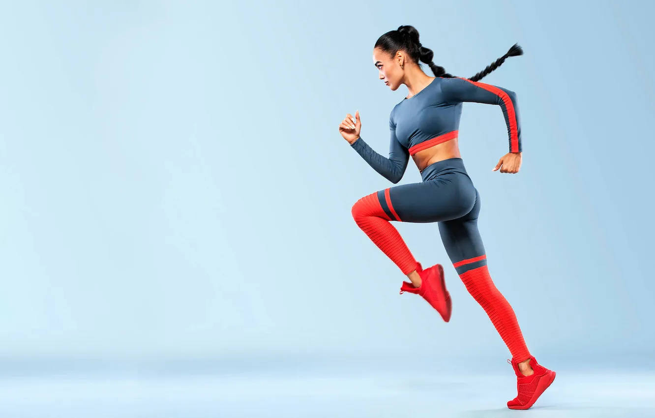 Photo wallpaper girl, sports, running
