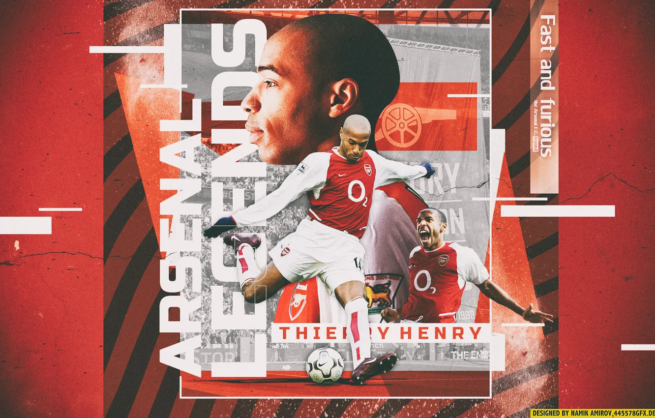 Photo wallpaper Legend, football, Arsenal, soccer, gunners, Thierry Henry, french, Arsenal FC