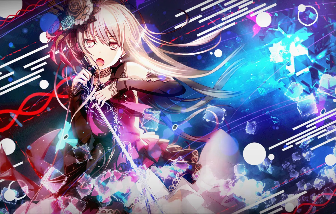 Photo wallpaper girl, singer, sings, BanG Dream!