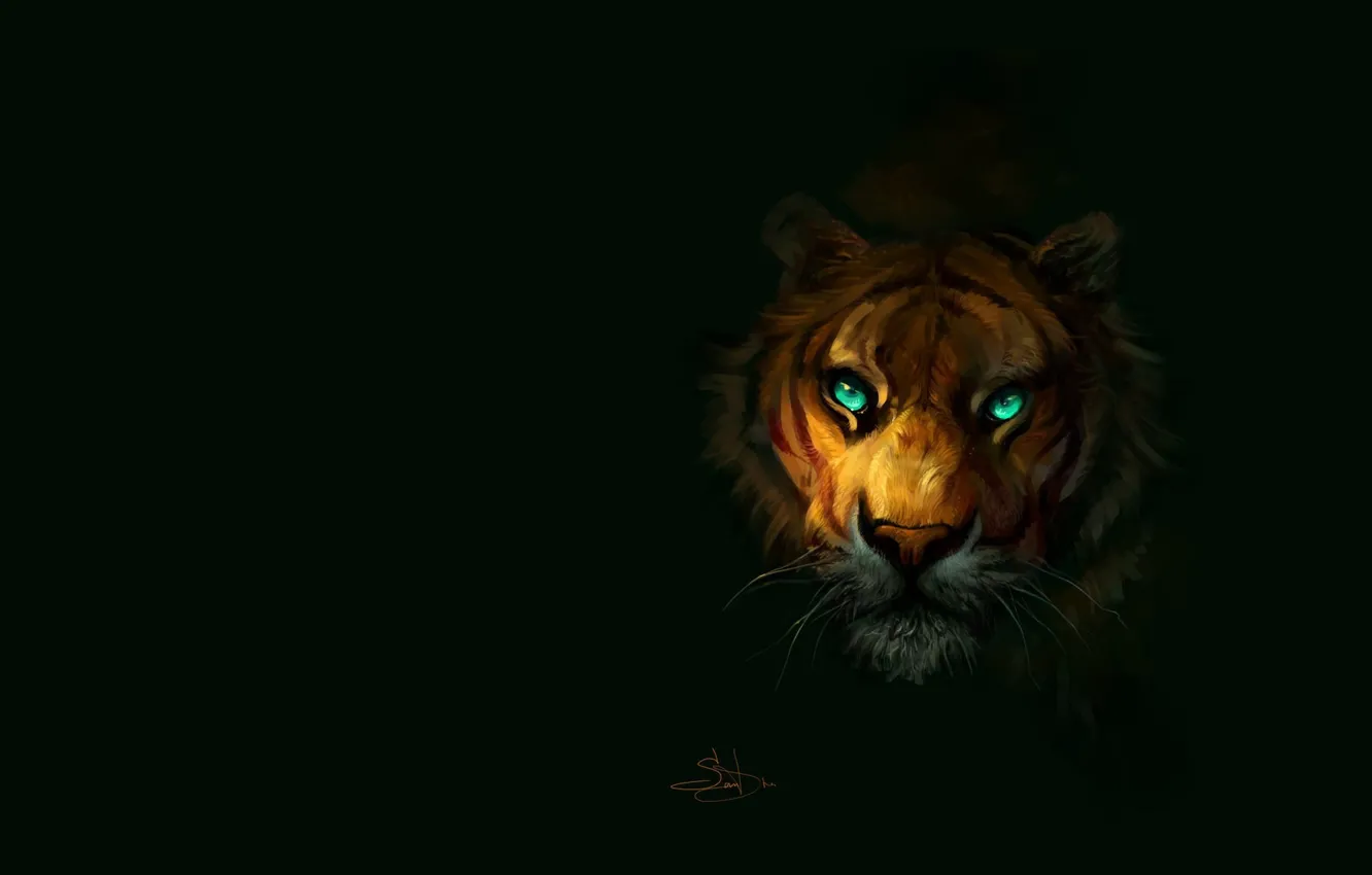 Photo wallpaper tiger, predator, art, by SalamanDra-S